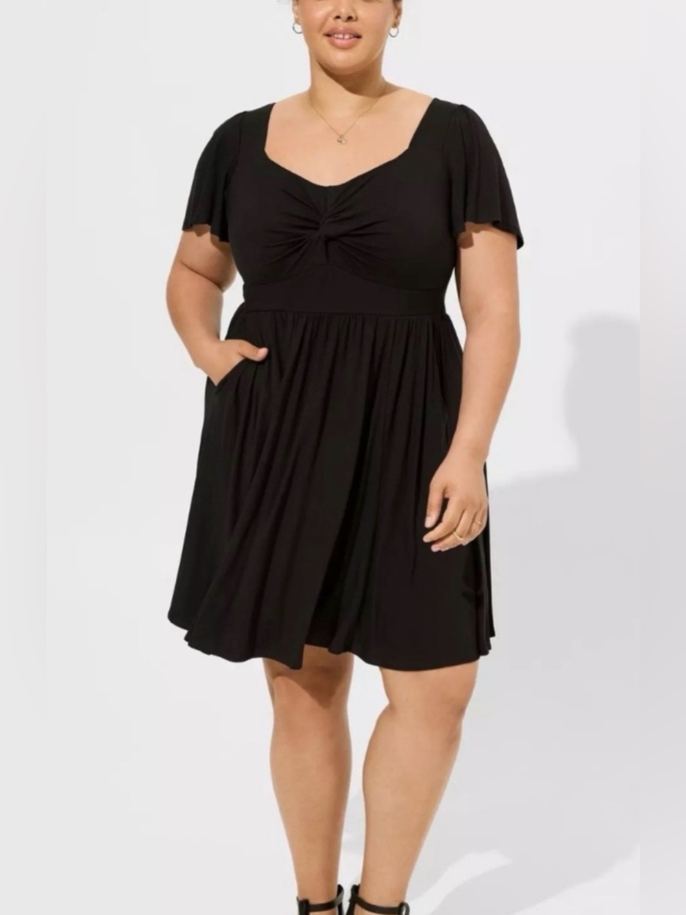 Torrid Mini Super Soft Twist Front Skater Dress | 0X 12